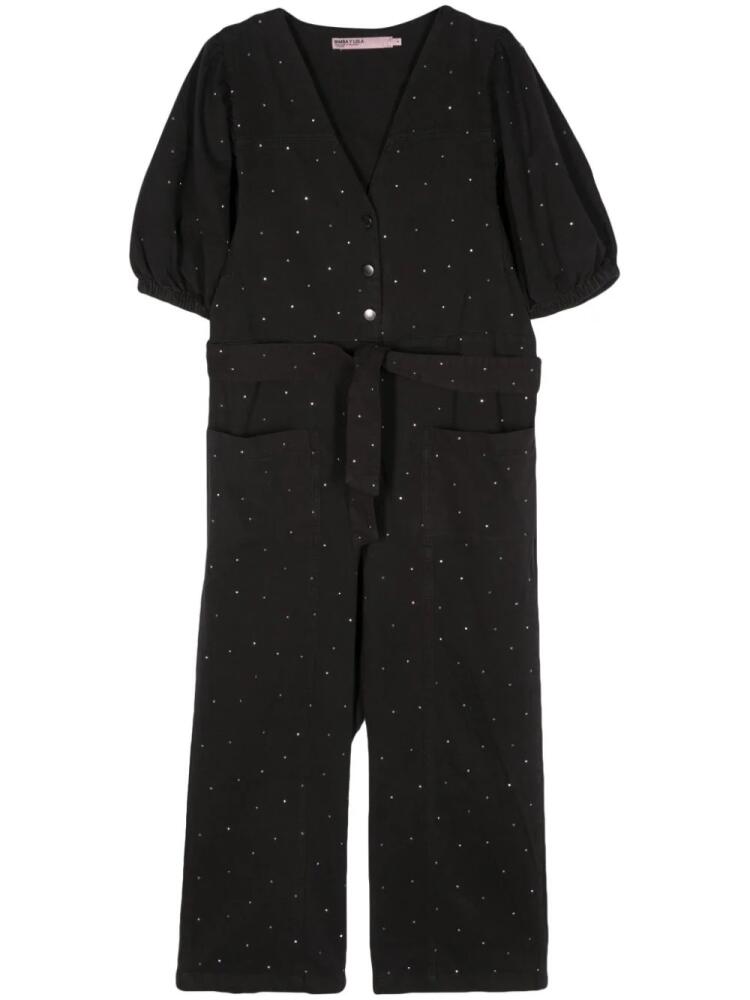 Bimba y Lola crystal-embellished denim jumpsuit - Black Cover