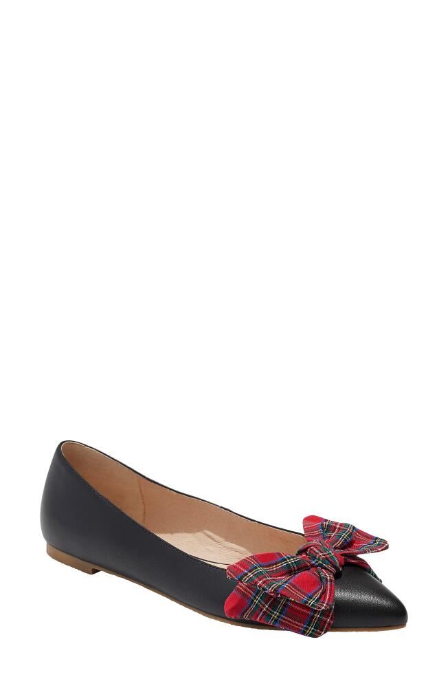 Jack Rogers Debra Pointed Toe Flat in Black/Tartan Cover