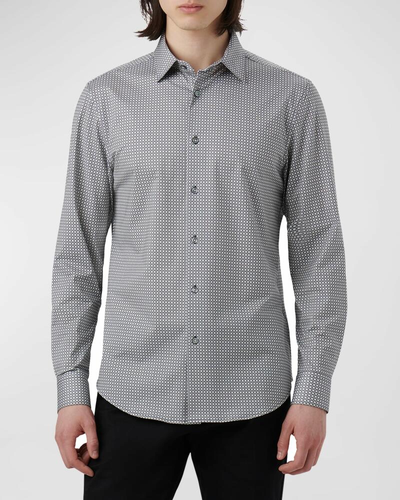 Bugatchi Men's James Geometric OoohCotton Sport Shirt Cover