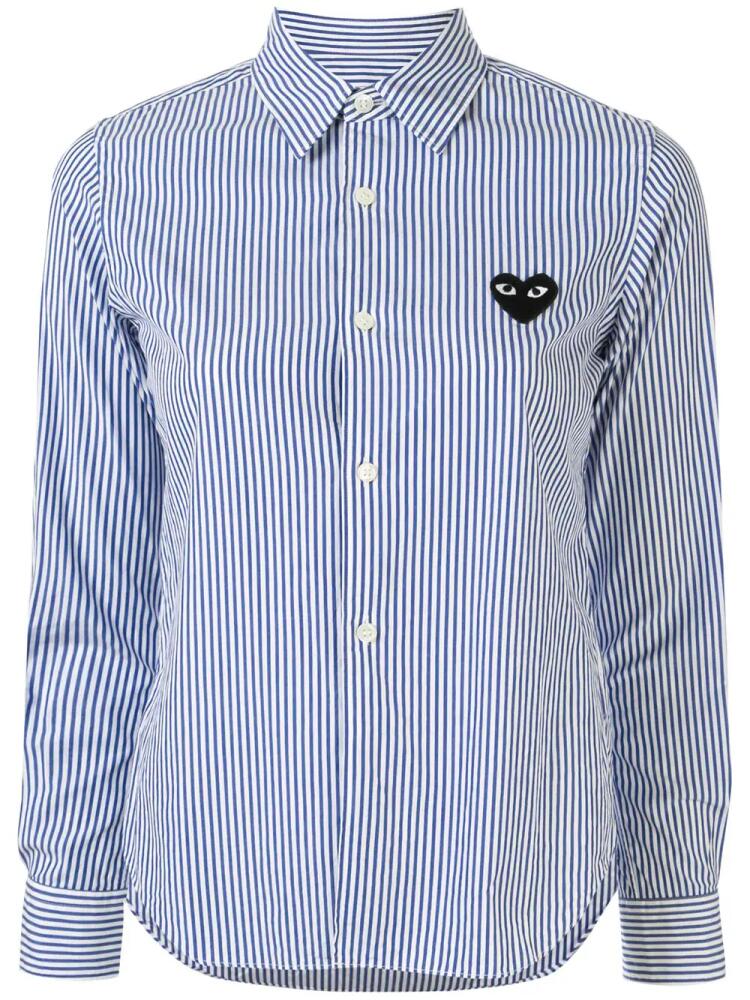 Comme Des Garçons Play striped-print branded shirt - Blue Cover