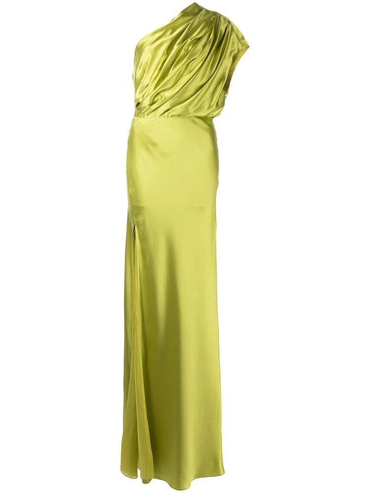 Michelle Mason asymmetric open back gown - Green Cover