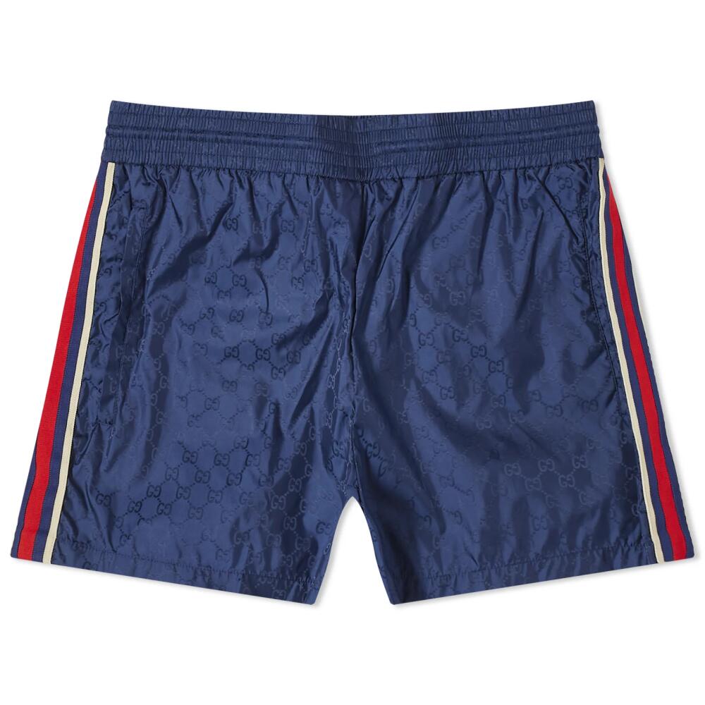 Gucci Men's GG Jaquard Swim Shorts in Navy Cover