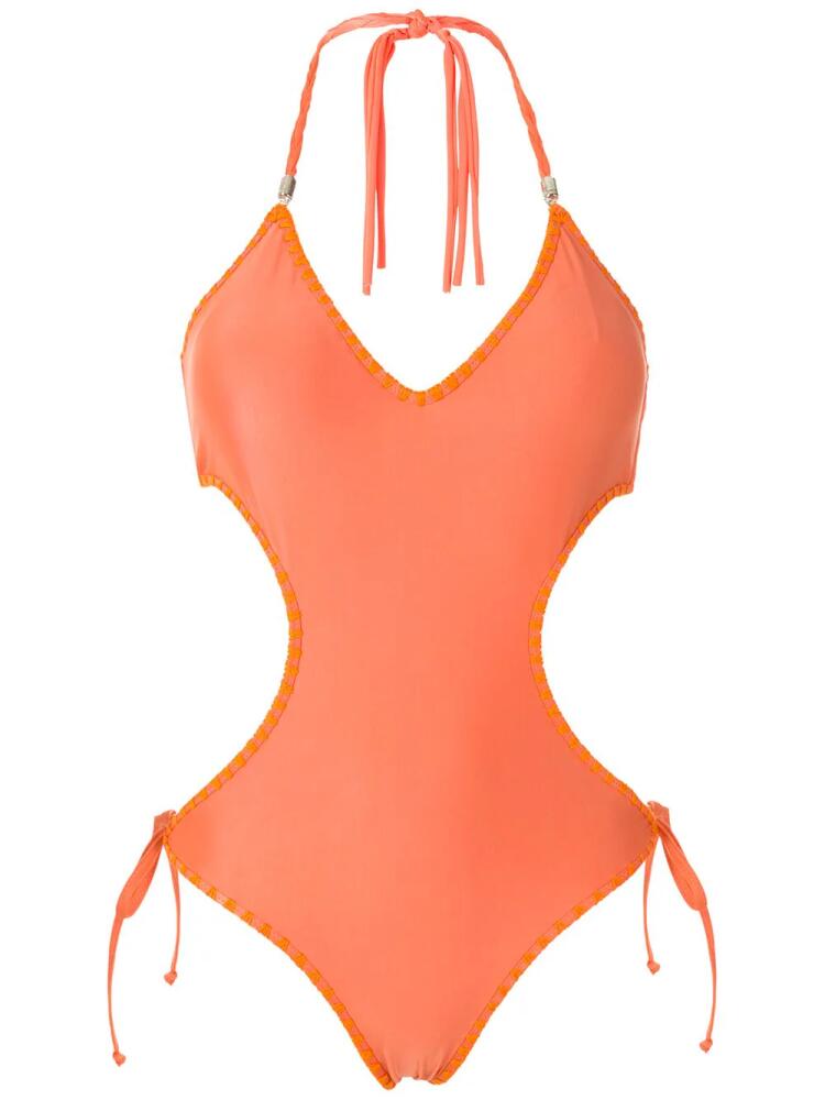 Amir Slama tie cut-out one-piece - Orange Cover