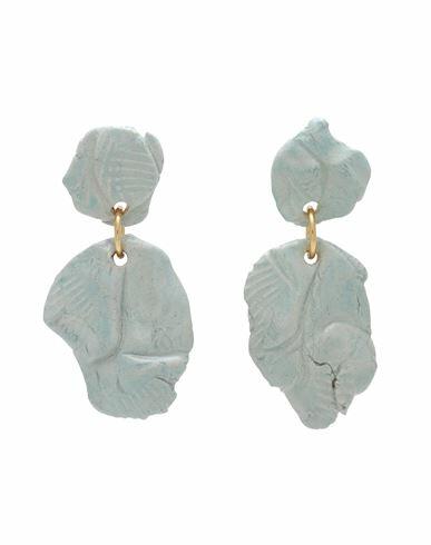 Levens Jewels Roca Earrings Blue Woman Earrings Light green Clay, Brass, Enamel Cover