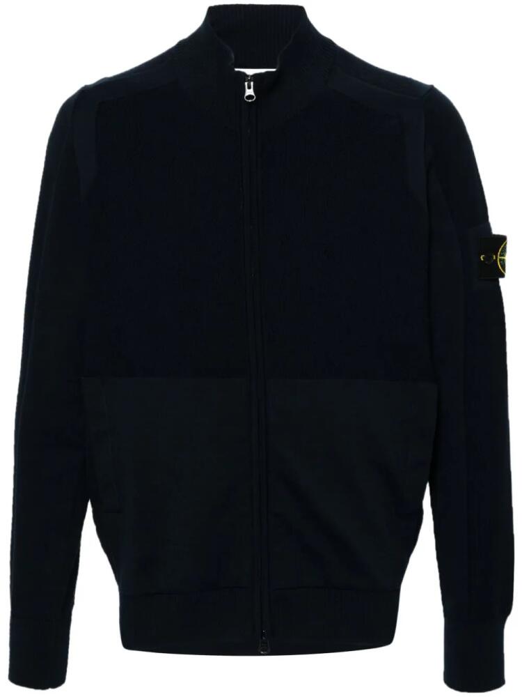 Stone Island Compasse-badge knitted cardigan - Blue Cover