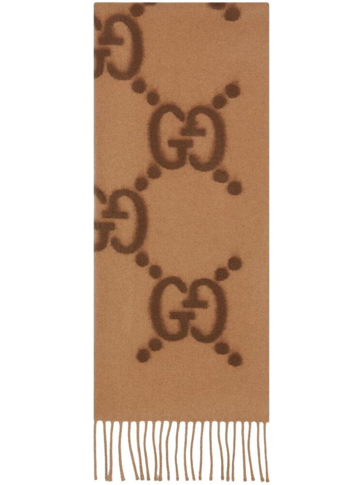 Gucci GG logo wool scarf - Brown Cover