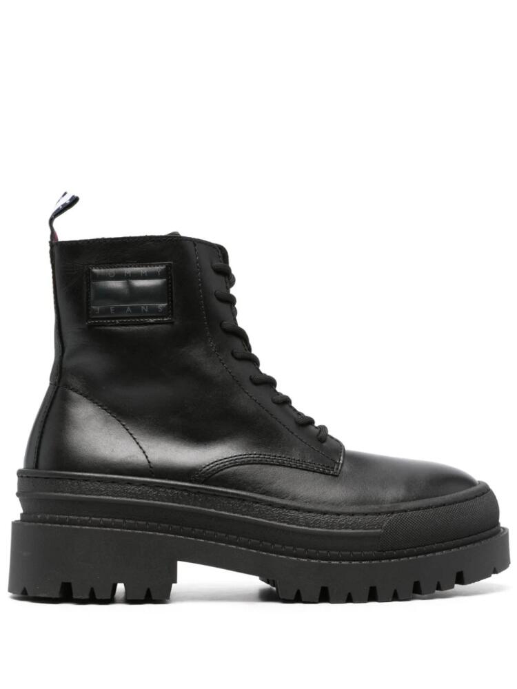 Tommy Jeans Foxing lace-up leather boots - Black Cover