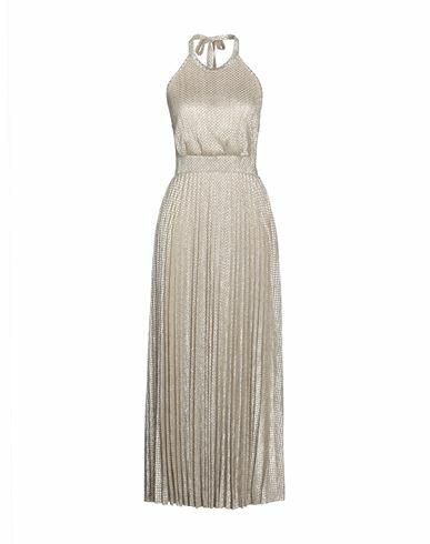 Berna Woman Maxi dress Beige Polyester, Metallic fiber, Viscose, Elastane Cover