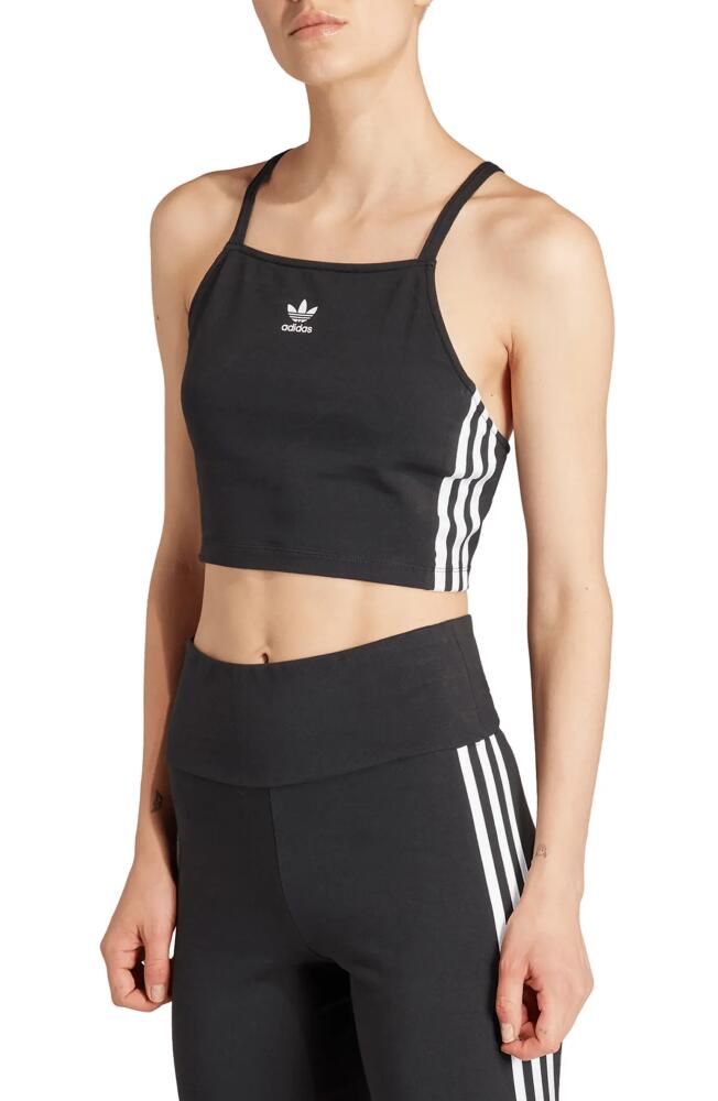 adidas Adicolor 3-Stripes Crop Tank Top in Black Cover