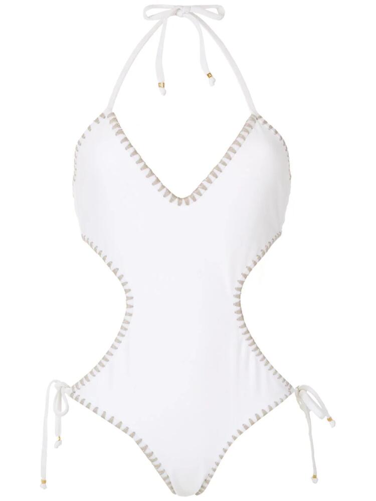 Amir Slama tie cut-out one-piece - White Cover