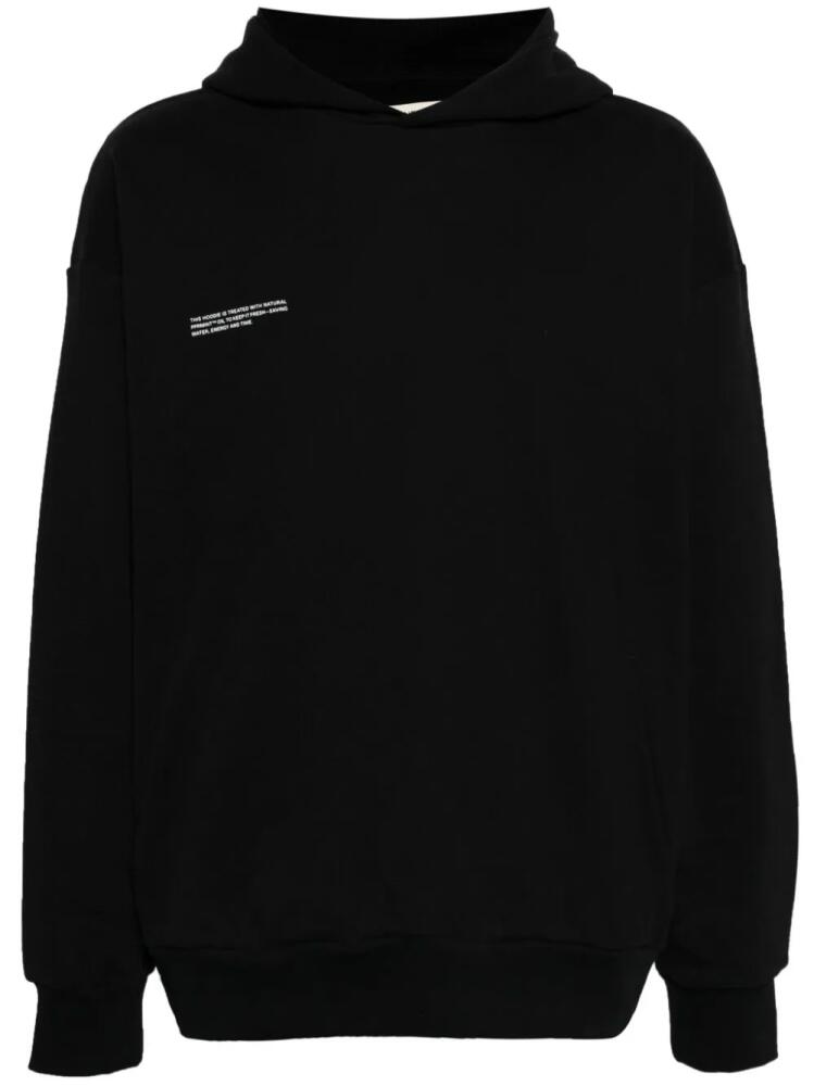 Pangaia logo-print organic-cotton hoodie - Black Cover