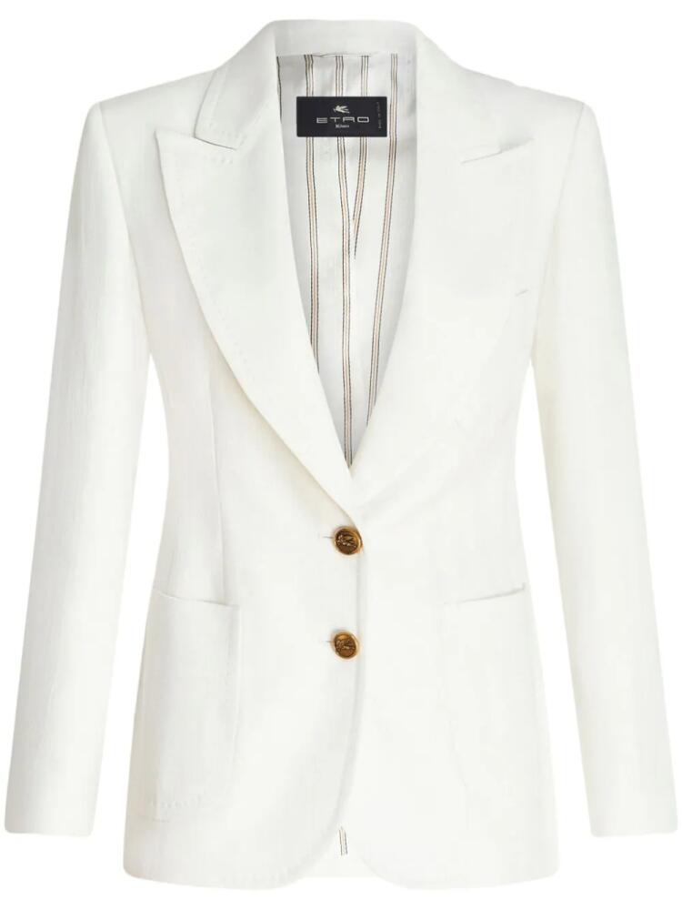 ETRO single-breasted slub blazer - White Cover