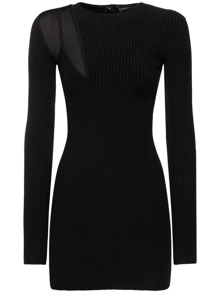 DAVID KOMA Bra Detail Net Insert Knit Mini Dress Cover