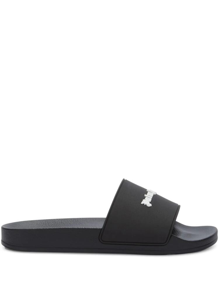 Palm Angels logo-embossed pool slides - Black Cover