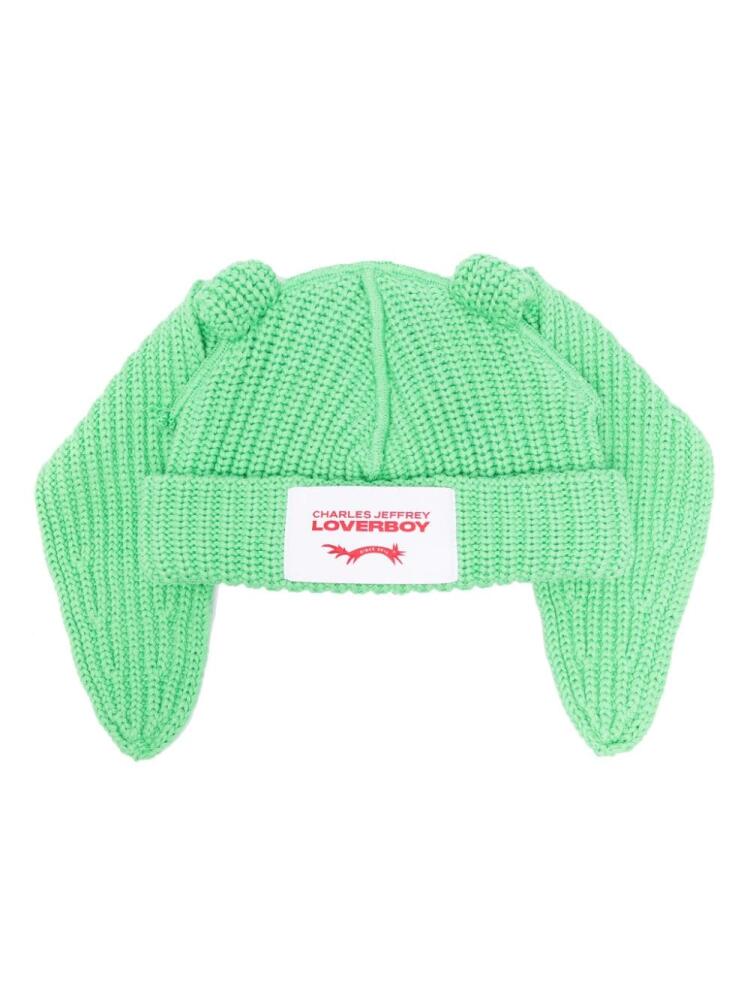 Charles Jeffrey Loverboy Chunky Rabbit beanie - Green Cover