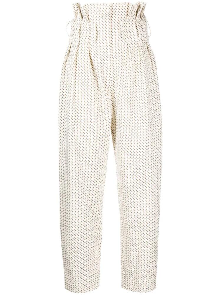 Saiid Kobeisy SK Emblem Double Crepe high waist pants - White Cover