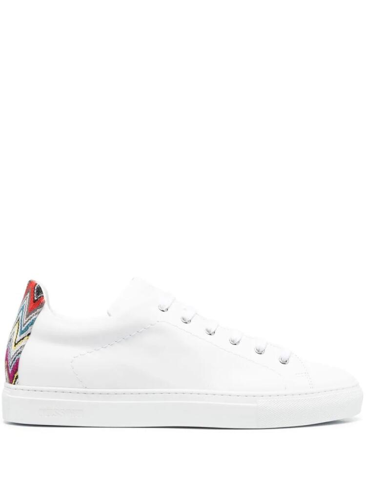 Missoni zigzag-trimmed leather sneakers - White Cover