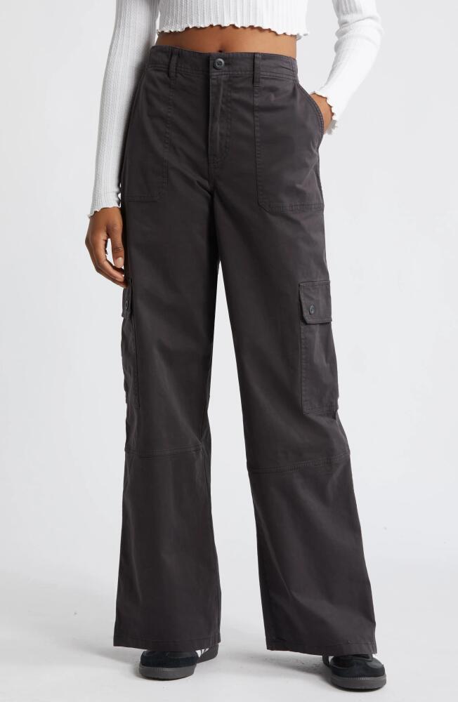 BP. Twill Wide Leg Cargo Pants in Grey Phantom Cover