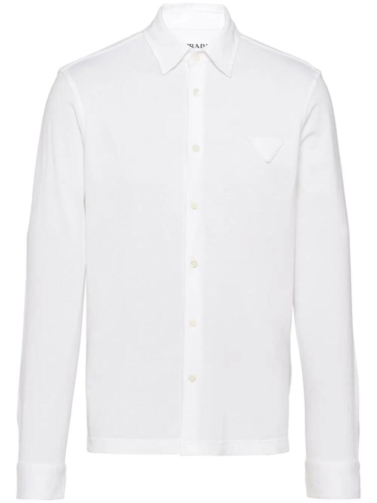 Prada triangle-logo cotton shirt - White Cover