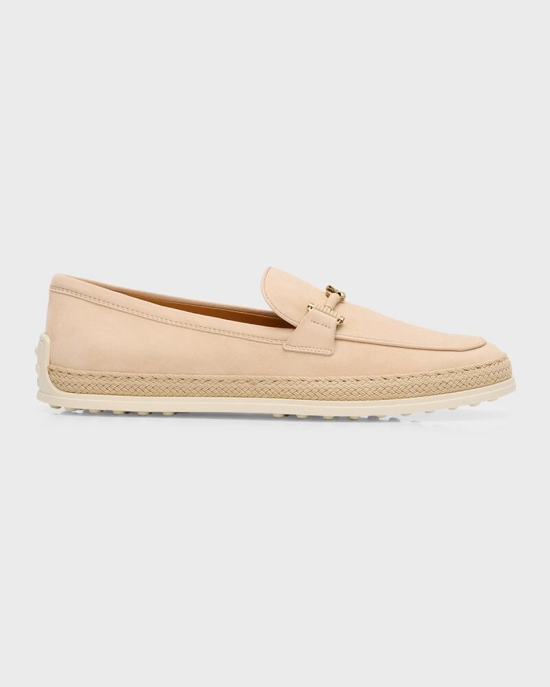 Tod's Gomma Suede T-Ring Espadrille Driver Loafers Cover