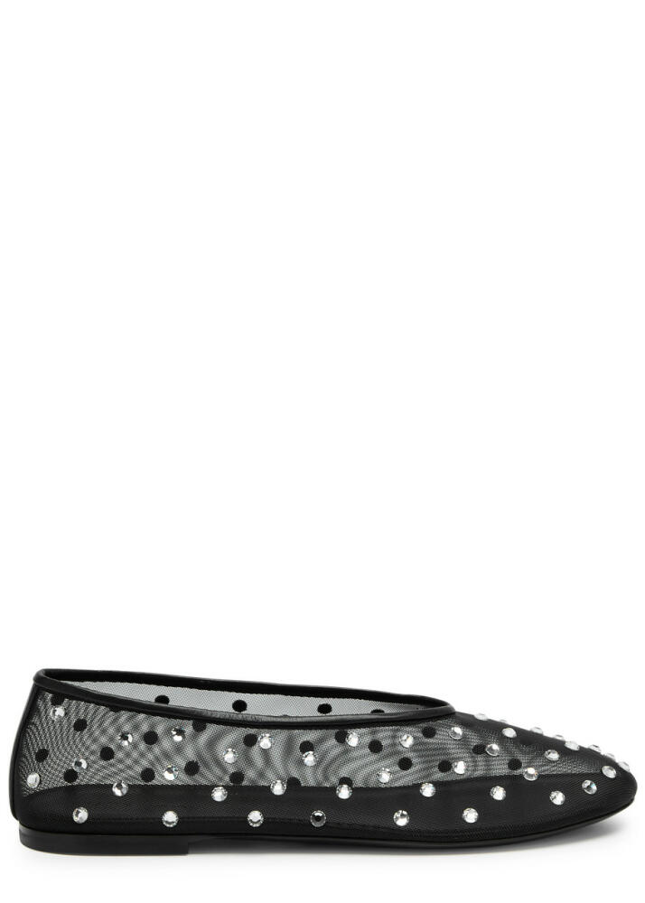 Khaite Marcy Crystal-embellished Mesh Ballet Flats - Black Cover