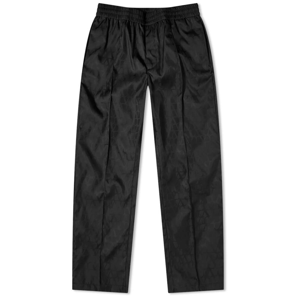 Valentino Men's Icon Logo Nylon Trousers in Black Cover