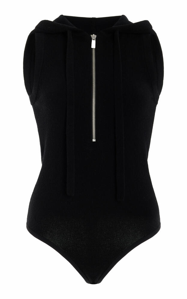 Michael Kors Collection - Hooded Zip-Up Cashmere Bodysuit - Black Cover