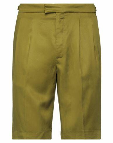 Roberto Collina Man Shorts & Bermuda Shorts Military green Viscose Cover