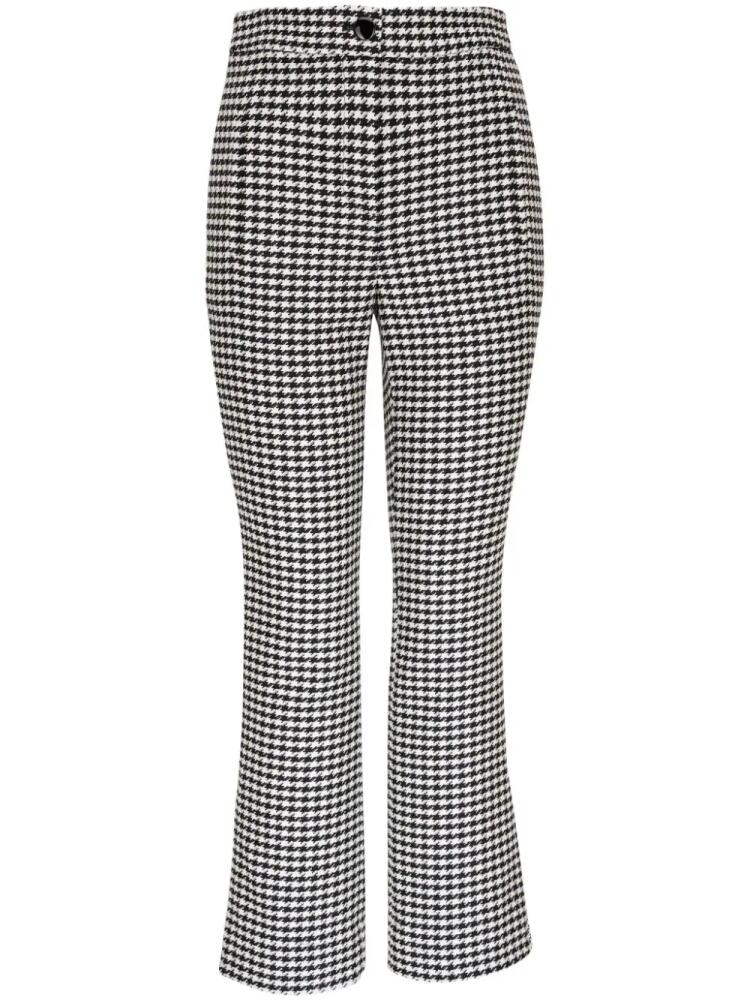 Veronica Beard Arte houndstooth-pattern flared trousers - Black Cover