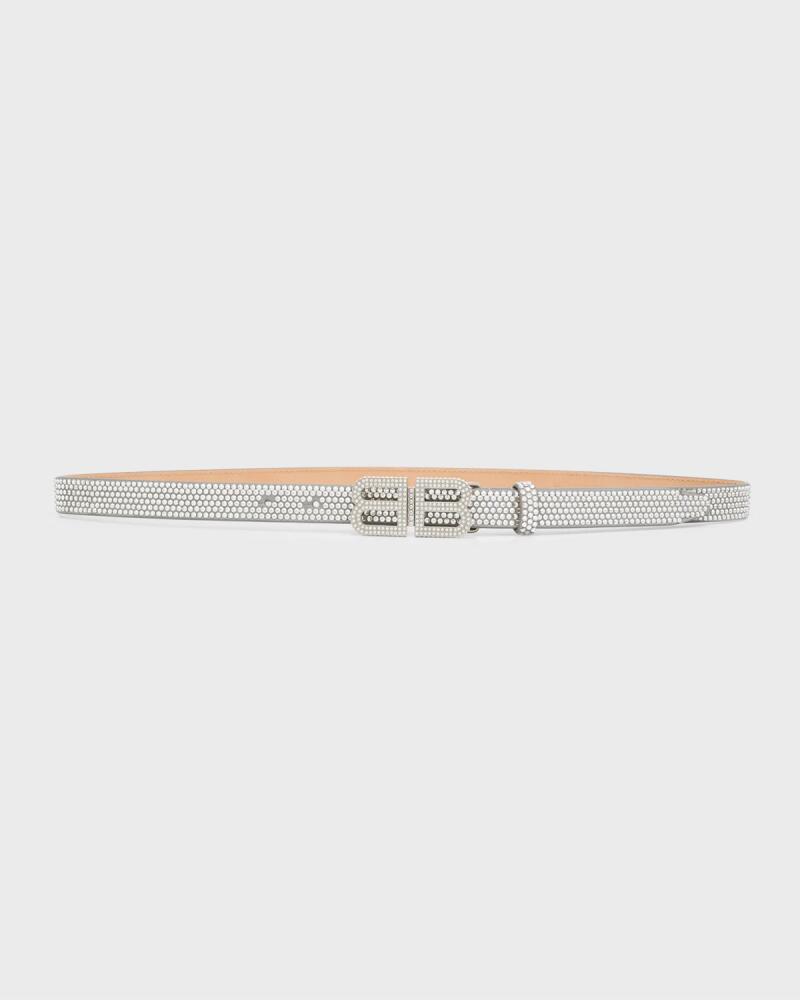 Balenciaga BB Hourglass Thin Belt With Rhinestones Cover