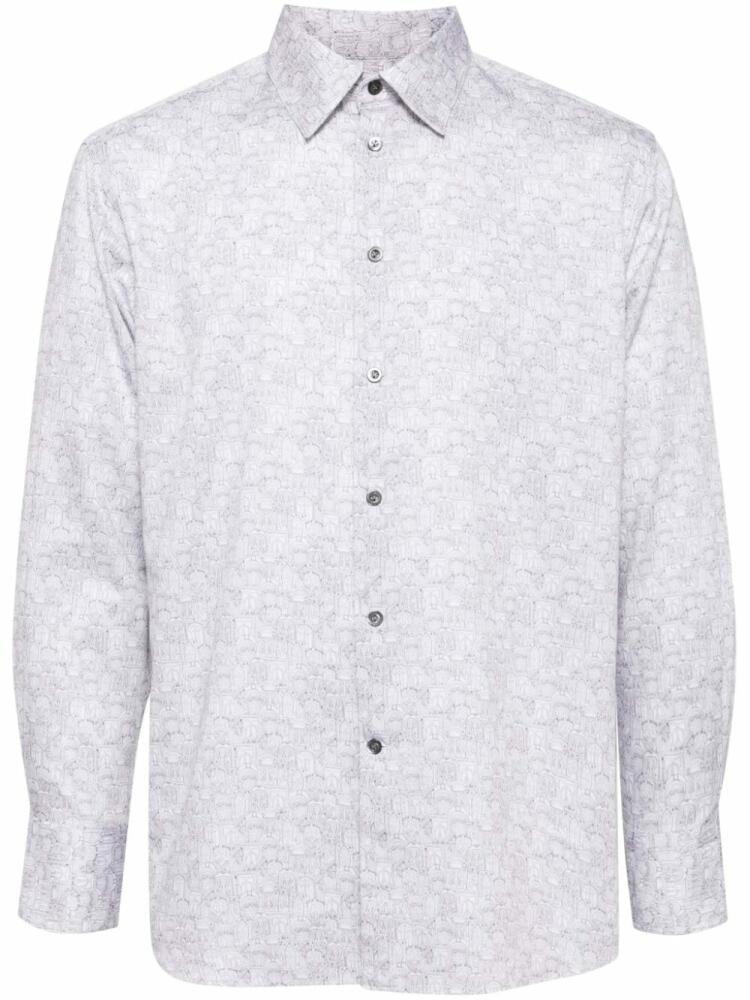 CROQUIS graphic-print long sleeves shirt - White Cover