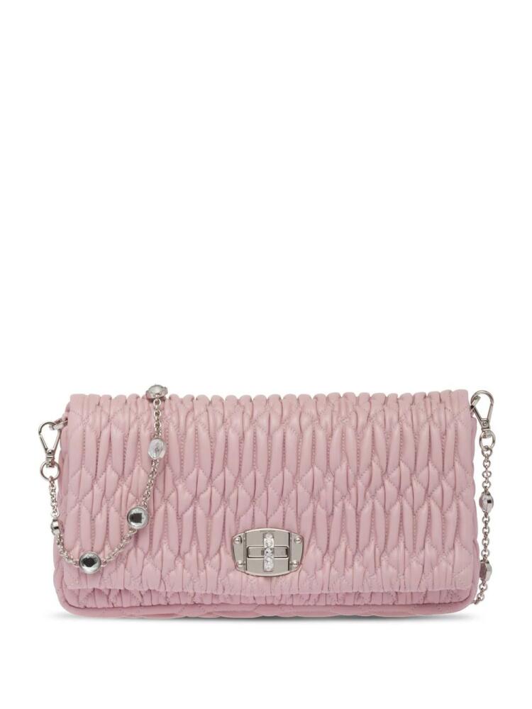 Miu Miu matelassé embellished shoulder bag - Pink Cover