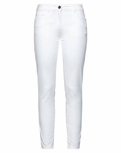 Nenette Woman Pants White Cotton, Elastomultiester, Elastane Cover