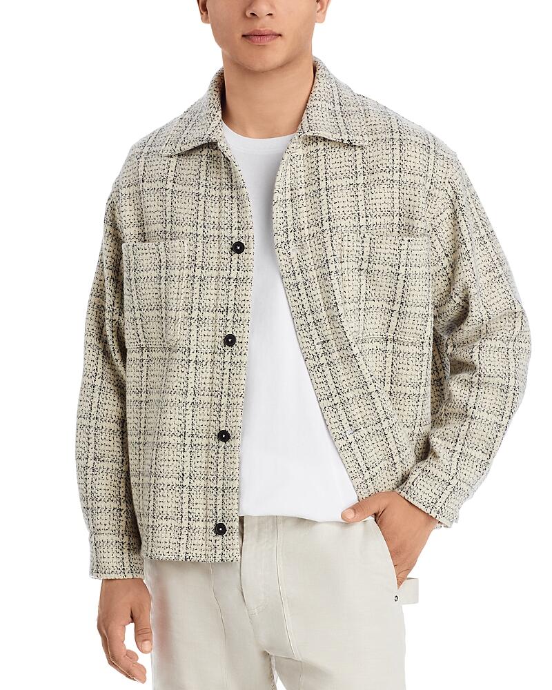 Frame Wool & Nylon Flannel Plaid Shirt Jacket Cover