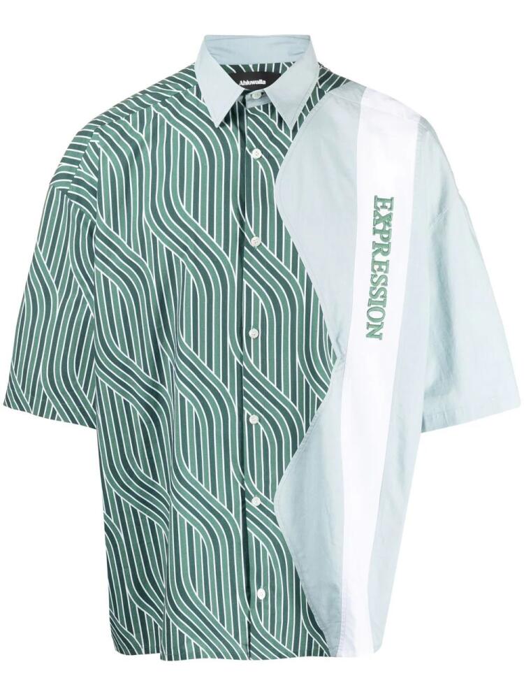 Ahluwalia zig-zag oversized shirt - Green Cover