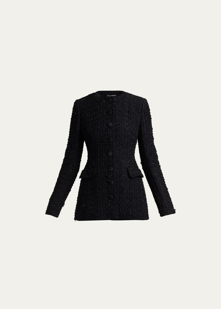 Dolce & Gabbana Single-Breasted Tweed Jacket Cover