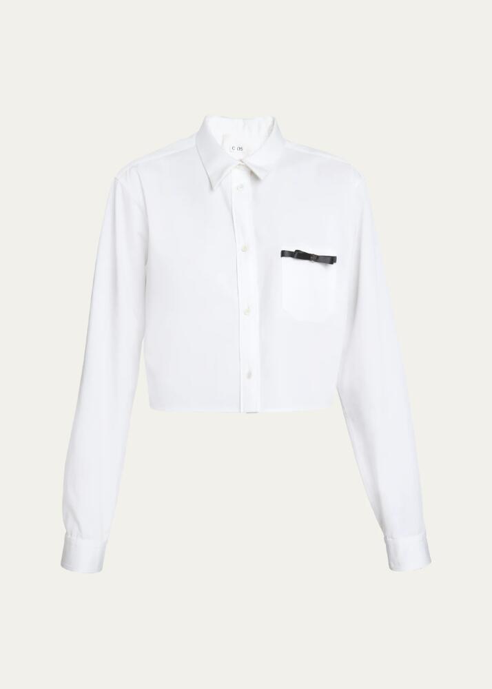 Givenchy Cropped Button-Front Shirt with Bow Detail Cover