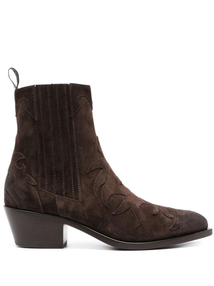 Sartore 45mm western suede ankle boots - Brown Cover