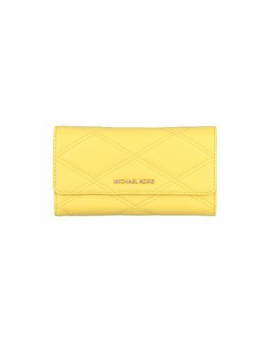 Michael Michael Kors Woman Wallet Yellow Soft Leather Cover