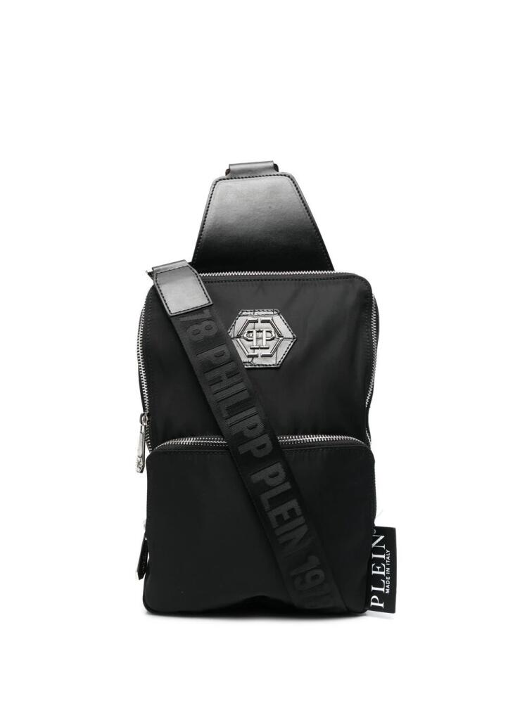 Philipp Plein Hexagon logo plaque shoulder bag - Black Cover