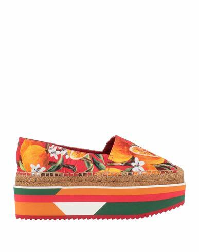 Dolce & gabbana Woman Espadrilles Red Viscose, Cotton Cover