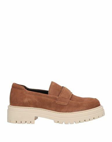 Geox Woman Loafers Camel Leather Cover