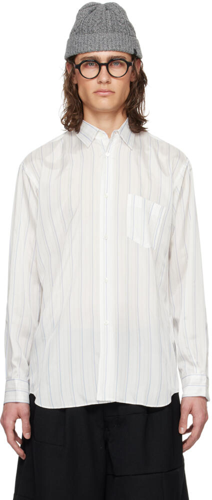 Comme des Garçons Shirt White Striped Shirt Cover