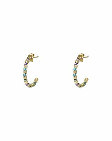 Estella Bartlett Miyuki And Coco Bead Hoops Woman Earrings Gold Metal, Glass Cover