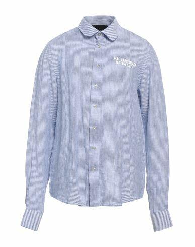 John Richmond Man Shirt Light blue Linen Cover