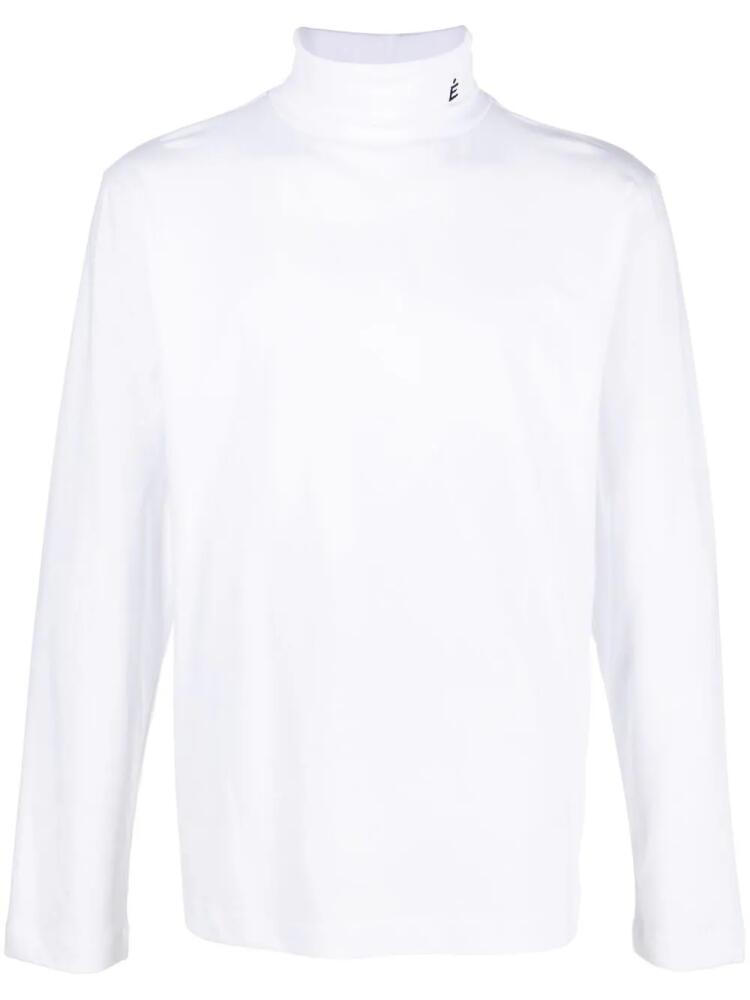 Etudes logo-embroidered roll neck sweater - White Cover