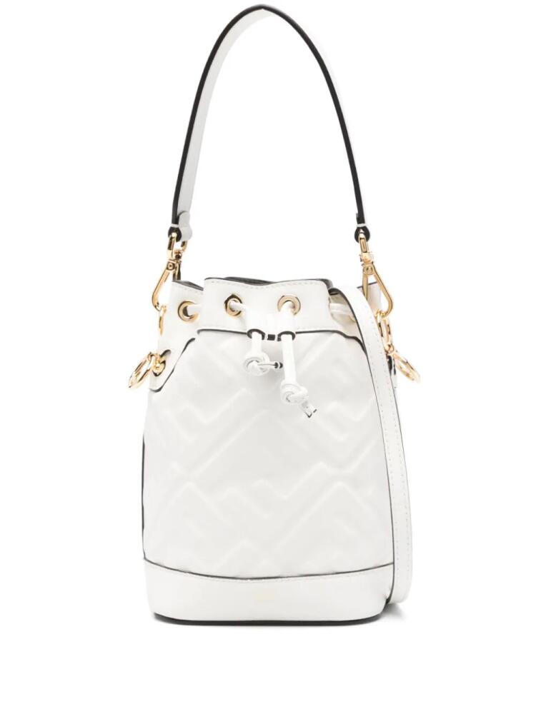 FENDI small Mon Tresor bucket bag - White Cover