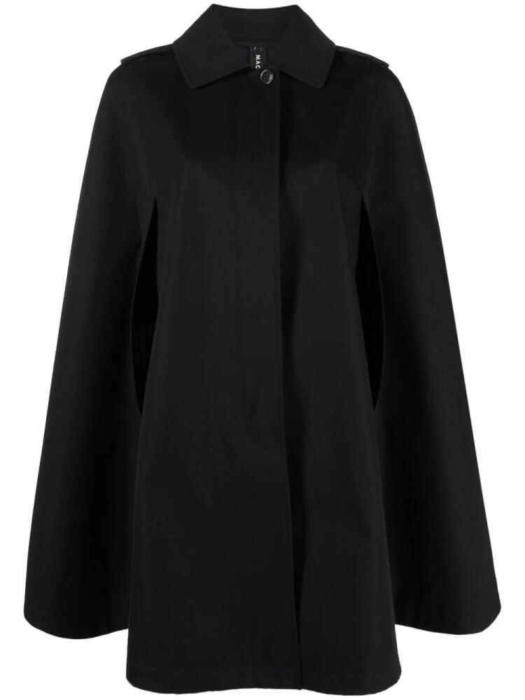 Mackintosh single-breasted button-fastening cape - Black Cover