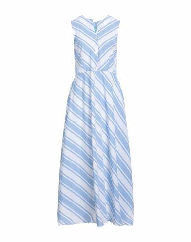 Iconique Woman Midi dress Pastel blue Cotton, Linen Cover