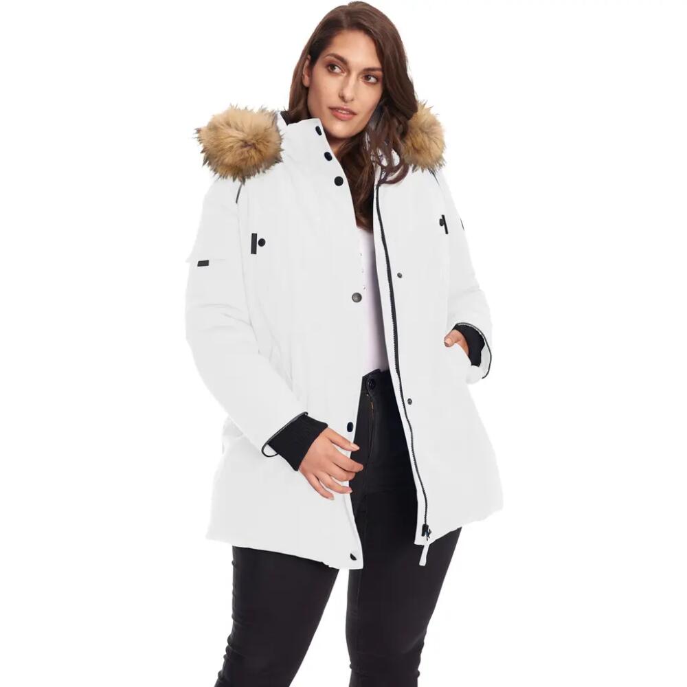 Alpine North GLACIER PLUS SIZE - Vegan Down Parka Winter Jacket in White Cover